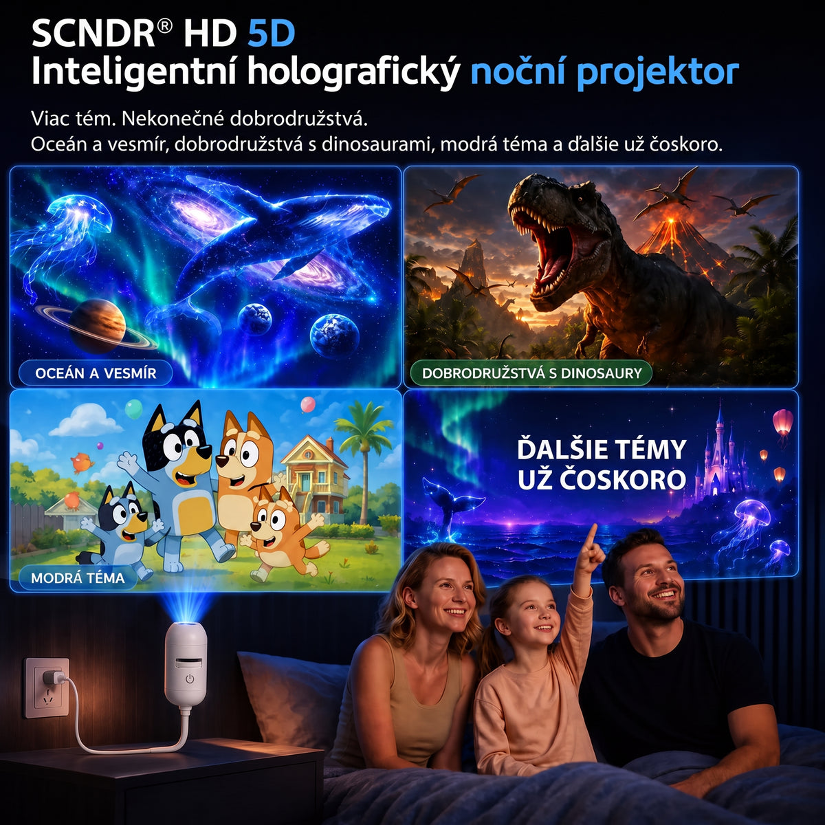 𝑺𝑪𝑵𝑫𝑹®🚢 Inteligentný HD projektor nočnej oblohy s dynamickým 5D holografickým efektom novej generácie🐻