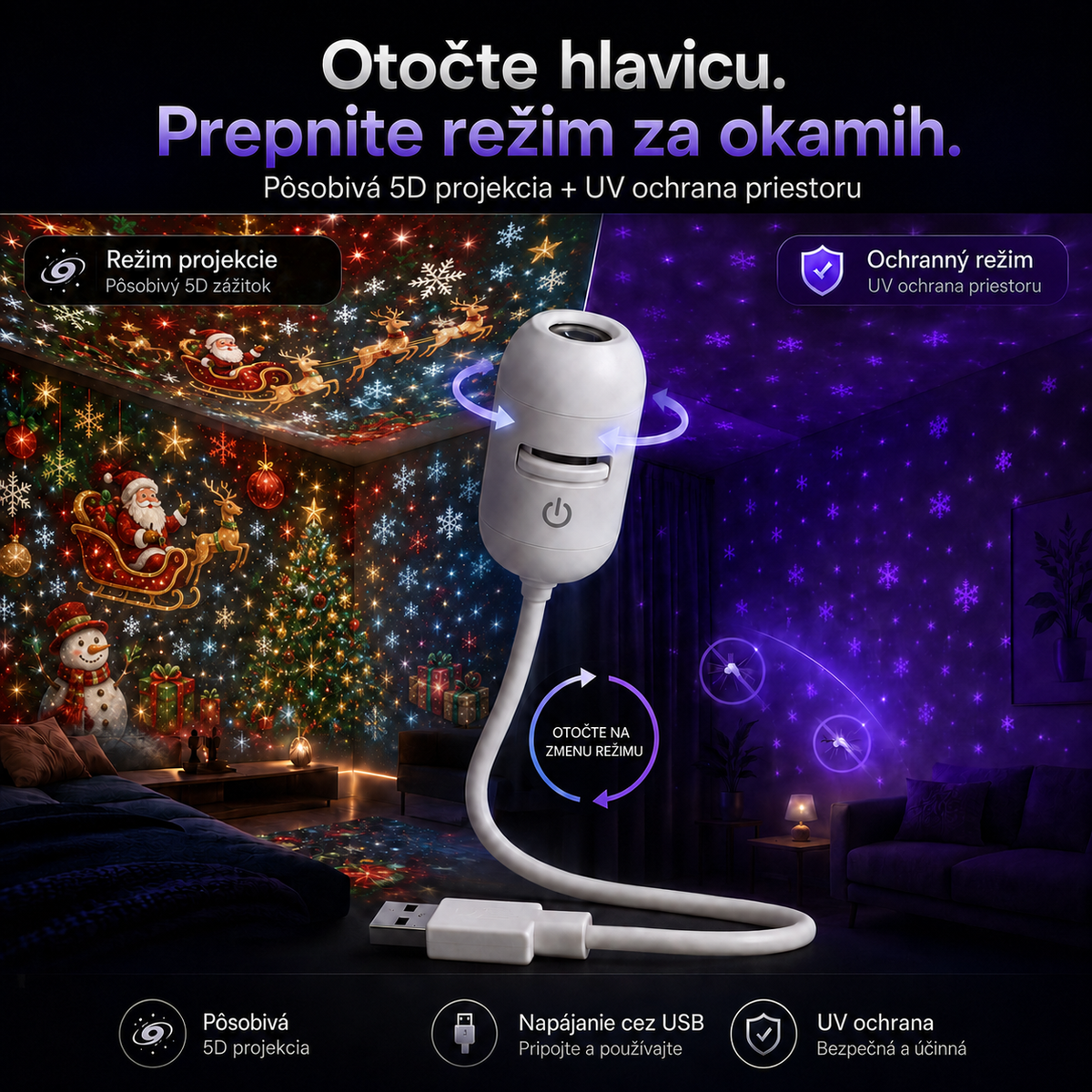 𝑺𝑪𝑵𝑫𝑹®🚢 Inteligentný HD projektor nočnej oblohy s dynamickým 5D holografickým efektom novej generácie🎄