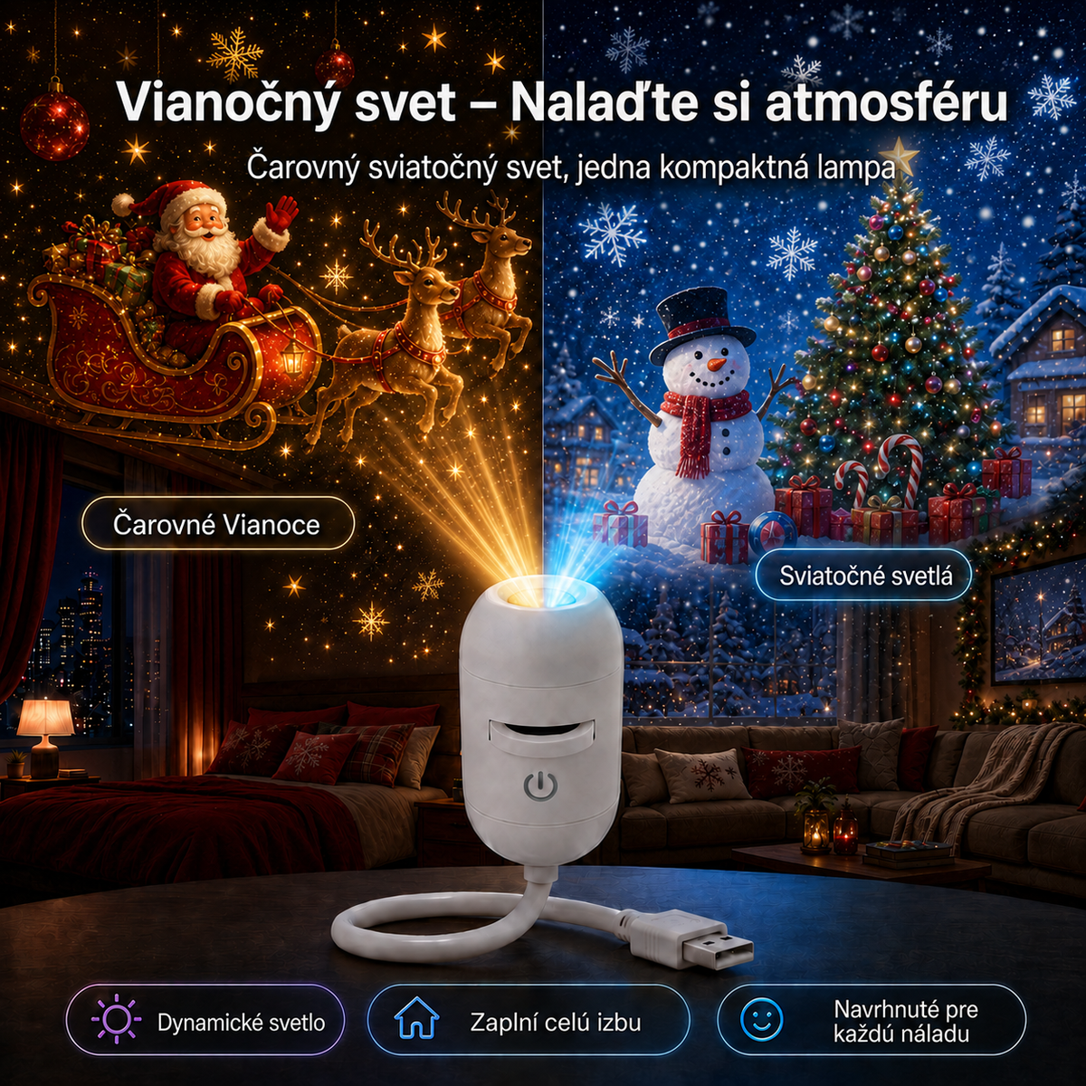 𝑺𝑪𝑵𝑫𝑹®🚢 Inteligentný HD projektor nočnej oblohy s dynamickým 5D holografickým efektom novej generácie🎄