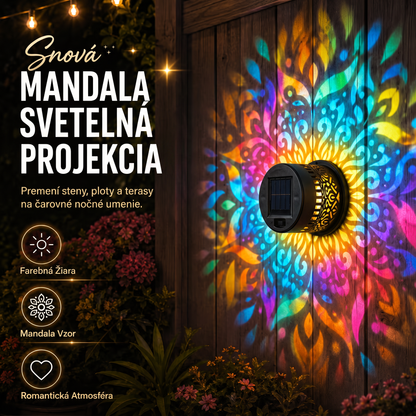 斯洛伐克-Solárne nástenné svietidlo Mandala, vonkajšie, záhradné, plotové, projektorové, terasové, ambientné, dekoračné