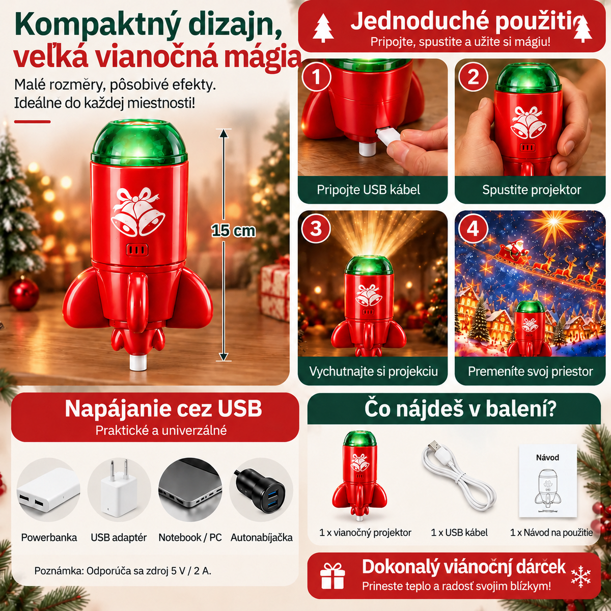 𝑺𝑪𝑵𝑫𝑹®🌟🗻Inteligentný HD projektor nočnej oblohy s dynamickým 5D holografickým efektom novej generácie