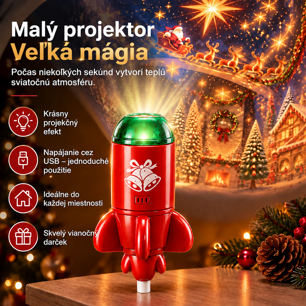 𝑺𝑪𝑵𝑫𝑹®🌟🗻Inteligentný HD projektor nočnej oblohy s dynamickým 5D holografickým efektom novej generácie