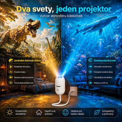 𝑺𝑪𝑵𝑫𝑹®🌈🦖 Inteligentný HD projektor nočnej oblohy s dynamickým 5D holografickým efektom novej generácie